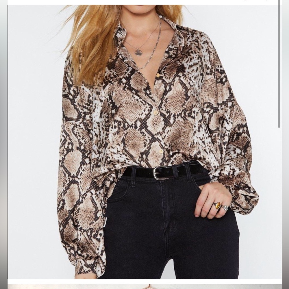 Nasty Gal Snake Print Top
